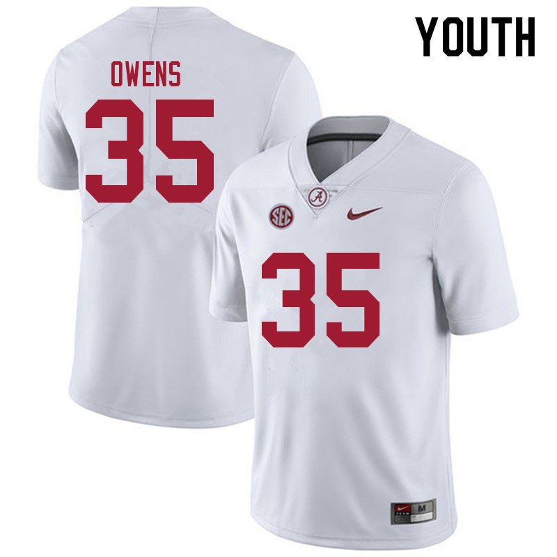 Youth #35 Austin Owens Alabama Crimson Tide College Football Jerseys Sale-White